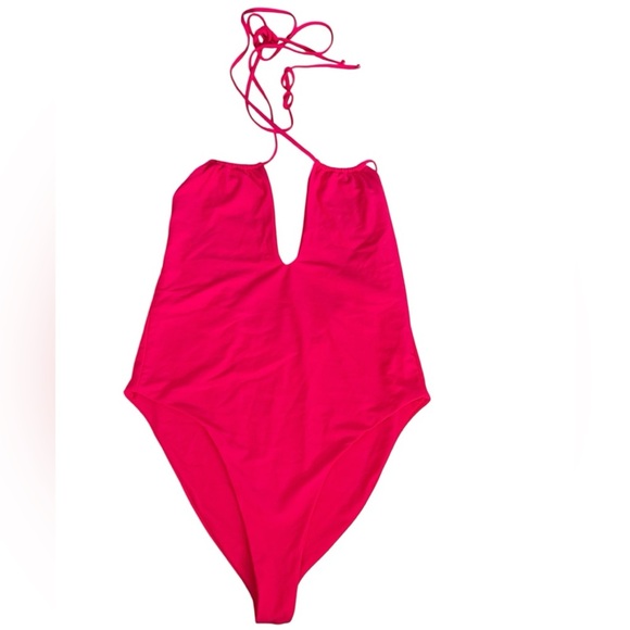 SHOWPO Hot Pink RECYCLED ONE PIECE - NYLON PIPER
MULTI TIE NECKLINE Swimsuit - Picture 10 of 10